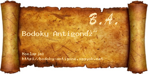 Bodoky Antigoné névjegykártya